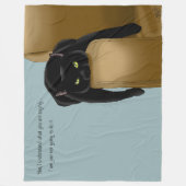 Zwarte kat Grappig Sassy Blauw Fleece Deken (Voorkant)