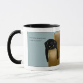 Zwarte kat Grappig Sassy Blauw Mok (Links)