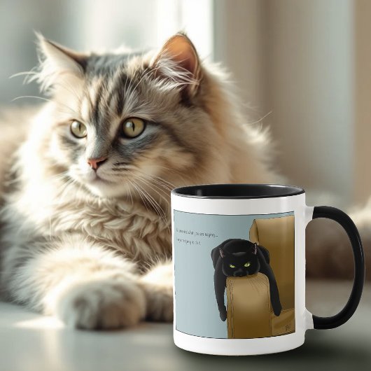 Zwarte kat Grappig Sassy Blauw Mok