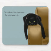 Zwarte kat Grappig Sassy Blauw Muismat (Voorkant)