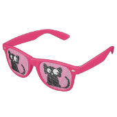 Zwarte kat grappige feest roze zonnebril (Gekanteld)