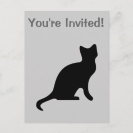 Zwarte kat - griezelig eng uitnodiging briefkaart