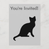Zwarte kat - griezelig eng uitnodiging briefkaart (Voorkant)
