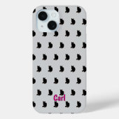 Zwarte kat (grijs) Case-Mate iPhone case (Achterkant)
