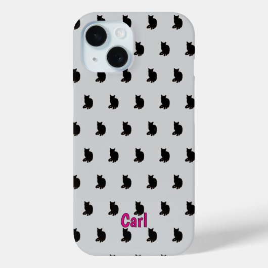 Zwarte kat (grijs) Case-Mate iPhone case (Achterkant)