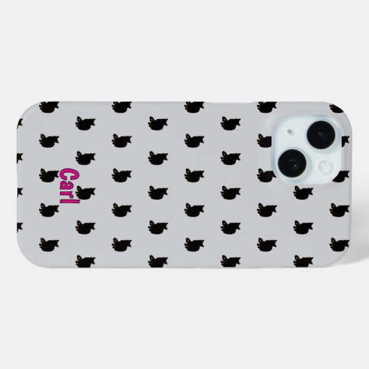 Zwarte kat (grijs) Case-Mate iPhone case (Achterkant (horizontaal))