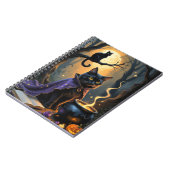 Zwarte kat grillig Halloween schilderij Notitieboek (Linkerzijde)