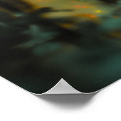 Zwarte Kat Groen Bos Witchy AI Art Matte Waarde Poster (Hoek)