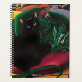 Zwarte kat groene draak planner (Voorkant)