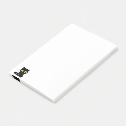 Zwarte Kat Groene Ogen Notities  Post-it® Notes (Schuin)