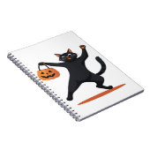 Zwarte kat groeven bij de Halloween bash, swingend Notitieboek (Rechterzijde)