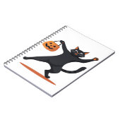 Zwarte kat groeven bij de Halloween bash, swingend Notitieboek (Linkerzijde)
