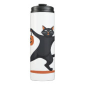Zwarte kat groeven bij de Halloween bash, swingend Thermosbeker (Voorkant)
