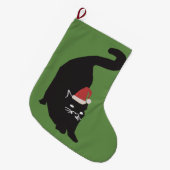 Zwarte kat grote kerstsok (Voorkant (Hangend))