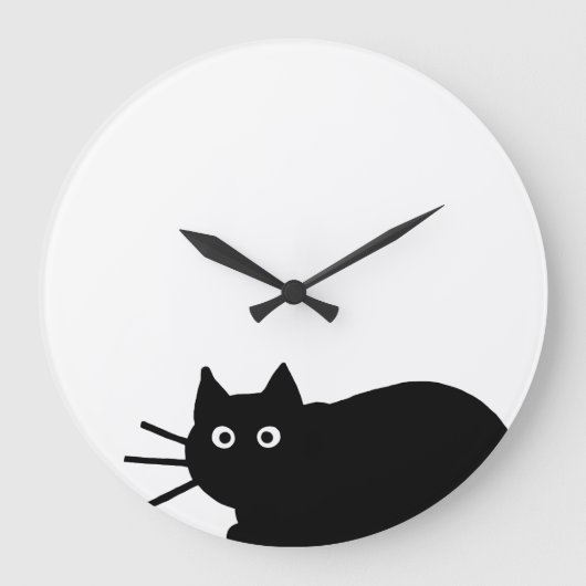 Zwarte Kat Grote Klok (Voorkant)