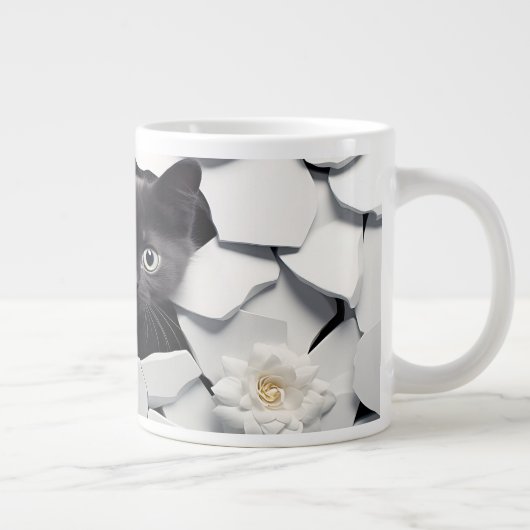 Zwarte kat grote koffiekop (Rechts)