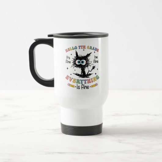 Zwarte Kat Hallo 7e Klas Het Is Goed Alles Is Goed Reisbeker (Links)