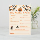 Zwarte Kat Halloween Baby Voorspellingen & Adviesk Kaart (Staand voorkant)