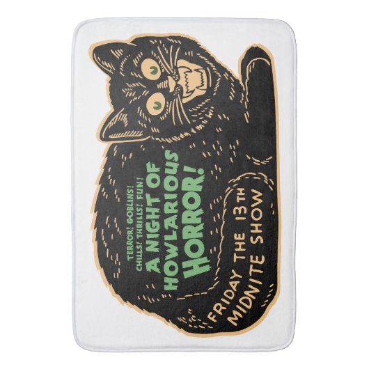 zwarte kat Halloween Badmat (Voorkant Verticaal)