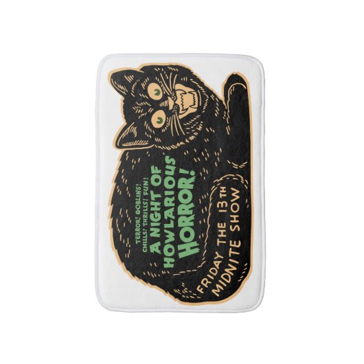  zwarte kat Halloween Badmat (Voorkant Verticaal)