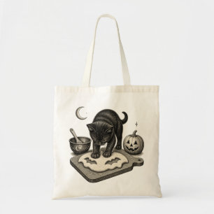 Zwarte Kat Halloween Bakken Tote Bag