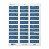 Zwarte Kat Halloween Blue Return Address Labels (Full Sheet)