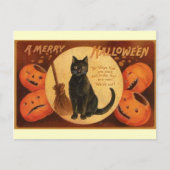  zwarte kat Halloween Briefkaart (Voorkant)
