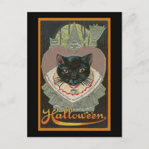  zwarte kat Halloween Briefkaart