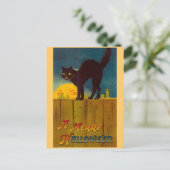 zwarte kat Halloween Briefkaart (Staand voorkant)