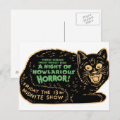  zwarte kat Halloween Briefkaart (Voorkant / Achterkant)