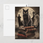  zwarte kat Halloween Briefkaart (Voorkant / Achterkant)