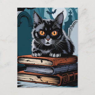  zwarte kat Halloween Briefkaart