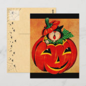 zwarte kat Halloween Briefkaart (Voorkant / Achterkant)