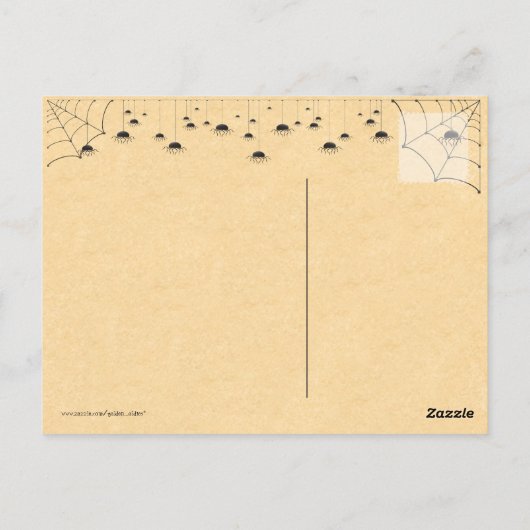  zwarte kat Halloween Briefkaart (Achterkant)