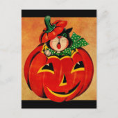  zwarte kat Halloween Briefkaart (Voorkant)