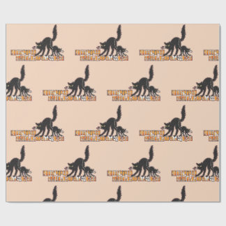 Zwarte kat halloween cadeaupapier