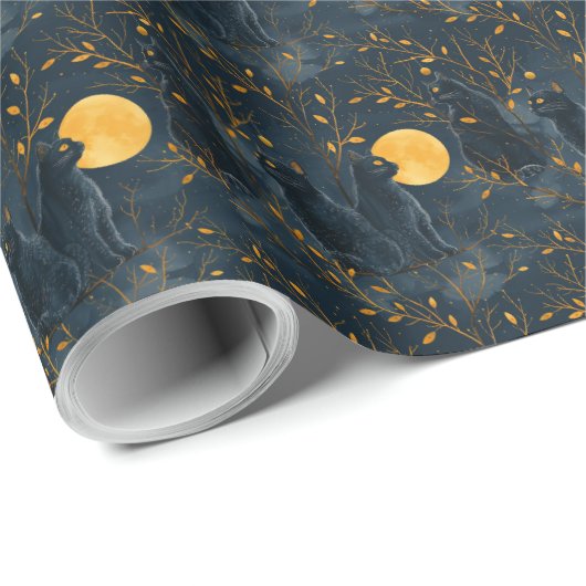 Zwarte Kat Halloween Cadeauverpakkings Papier Wrap (Rol Hoek)
