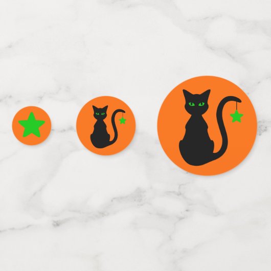 Zwarte kat Halloween Confetti (Voorkanten)