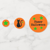 Zwarte kat Halloween Confetti (Achterkanten)