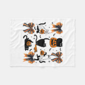 Zwarte kat Halloween Coquette Bow Halloween Pompoe Fleece Deken (Voorkant (Horizontaal))