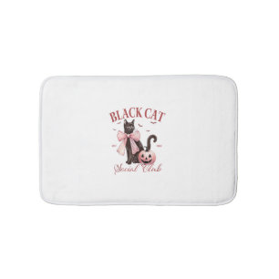 Zwarte kat Halloween Coquette Sociale Club Roze Bo Badmat