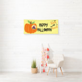Zwarte kat-halloween-decoratiepartij aanpassen spandoek (Insitu)