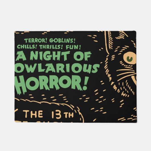  zwarte kat Halloween Deurmat (Voorkant)