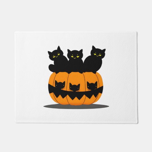 Zwarte kat Halloween Deurmat (Voorkant)