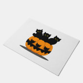 Zwarte kat Halloween Deurmat (Schuin)