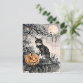 Zwarte Kat Halloween E Feestdagenkaart (Staand voorkant)