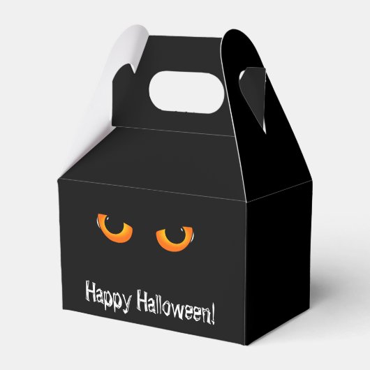 Zwarte Kat Halloween Favor Doos Bedankdoosjes (Voorkant Zijde)