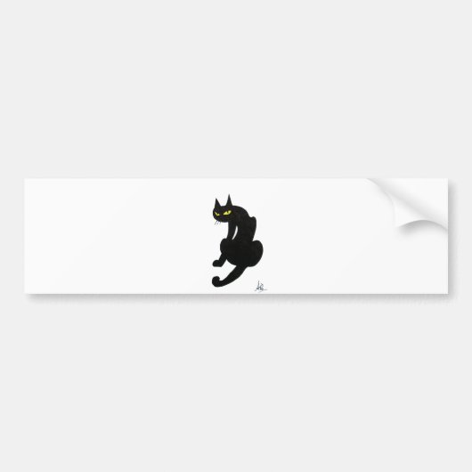 ZWARTE KAT HALLOWEEN FEEST BUMPERSTICKER (Voorkant)