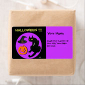 ZWARTE KAT HALLOWEEN FEEST ETIKET (Insitu)