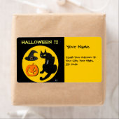 ZWARTE KAT HALLOWEEN FEEST ETIKET (Insitu)